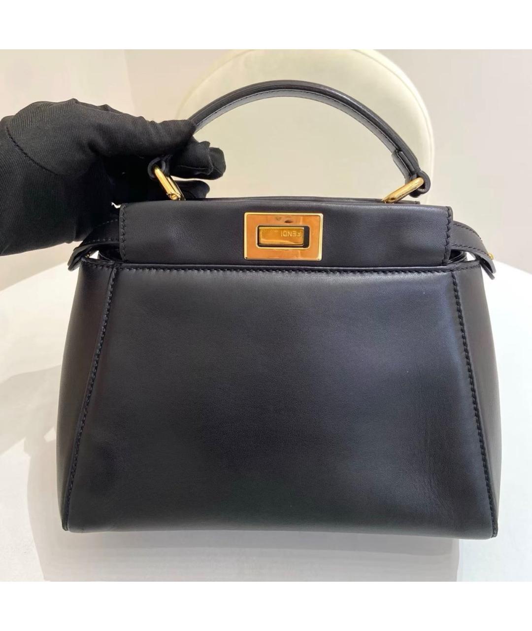 FENDI Черная кожаная сумка через плечо, фото 2