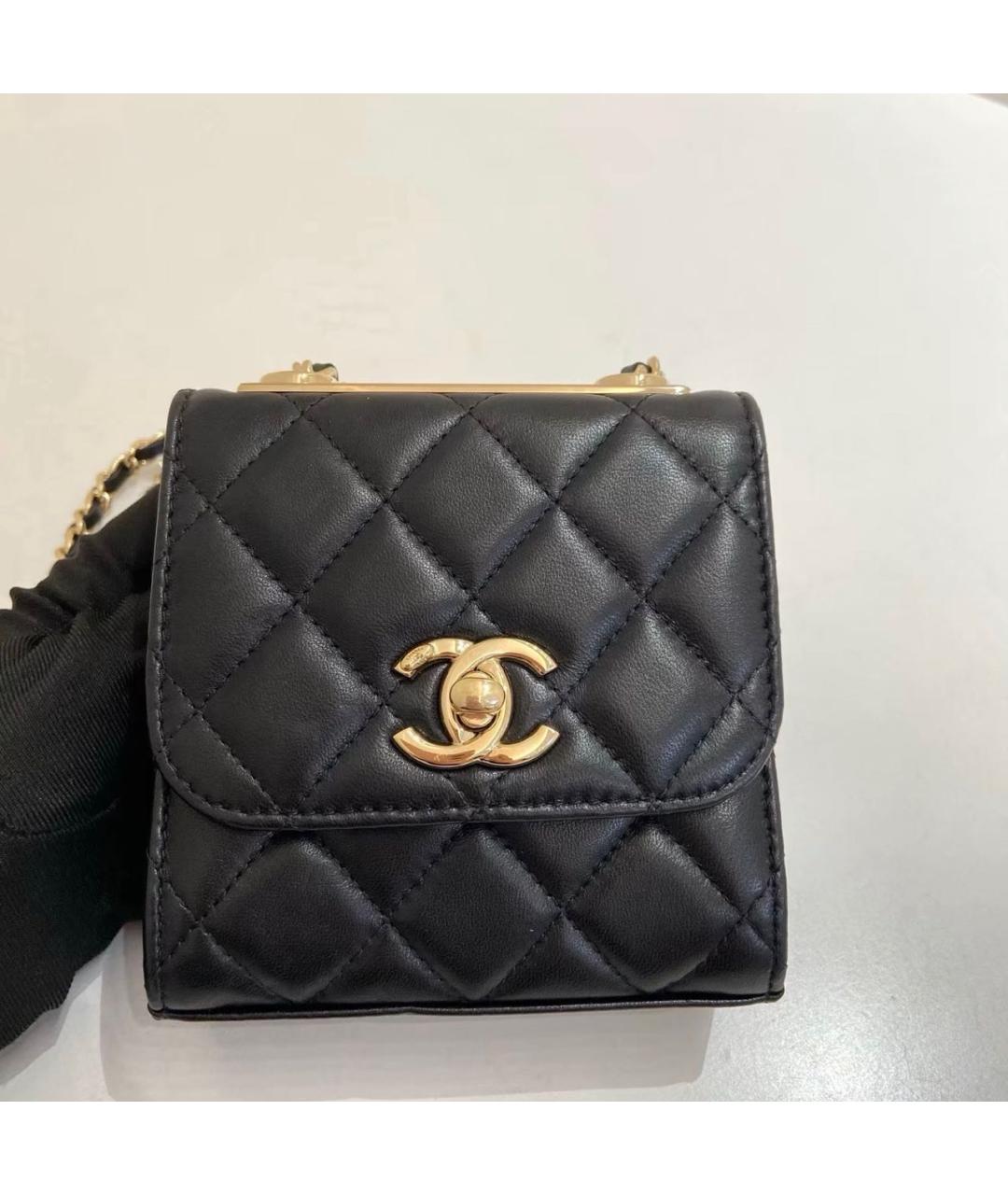 CHANEL Черная кожаная сумка через плечо, фото 8