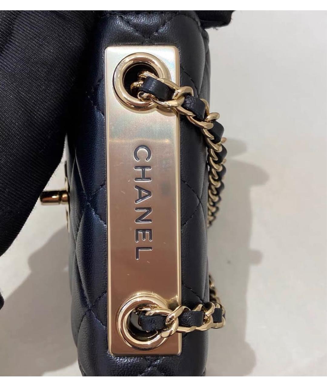 CHANEL Черная кожаная сумка через плечо, фото 7