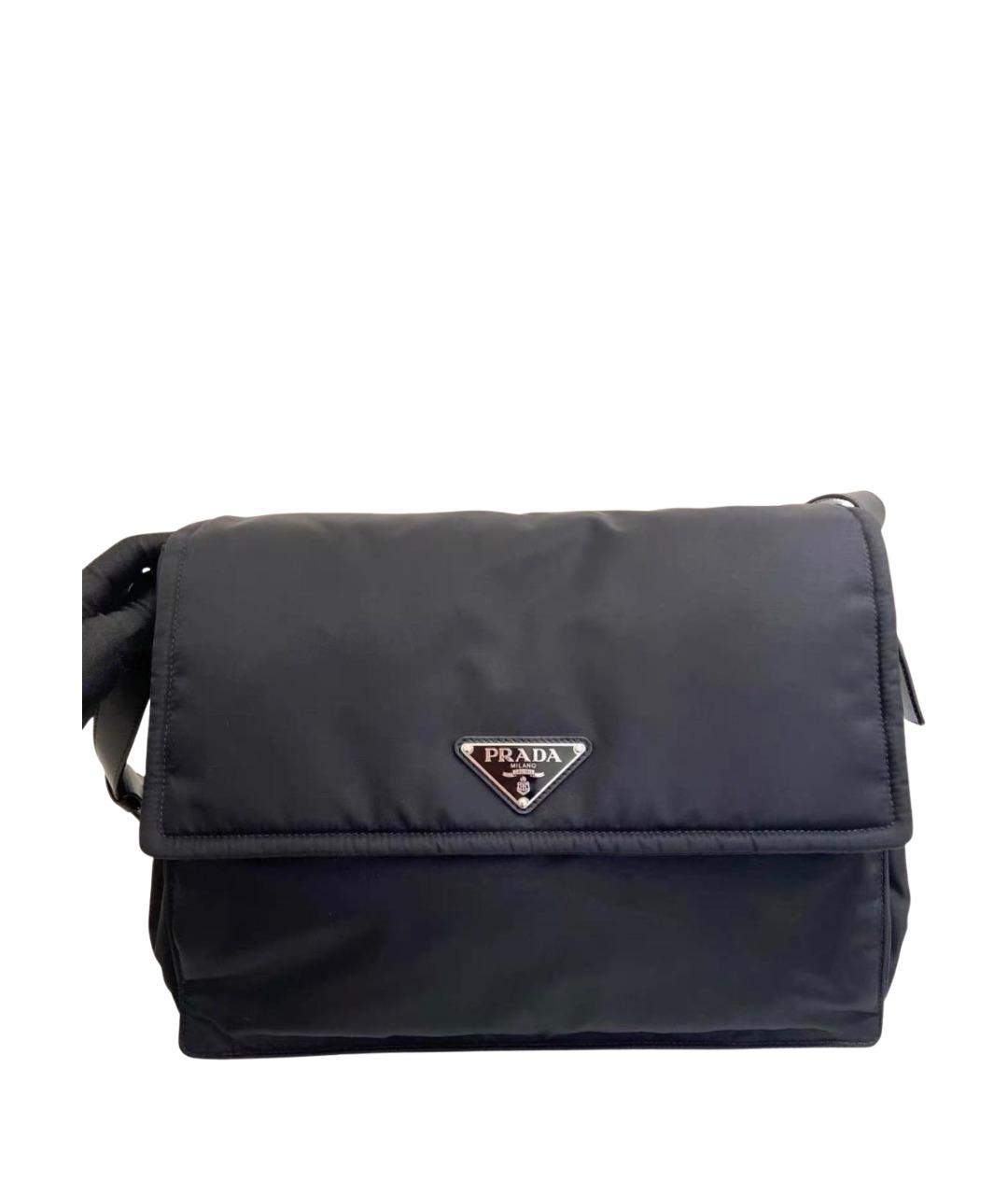 PRADA Черная нейлоновая сумка тоут, фото 1