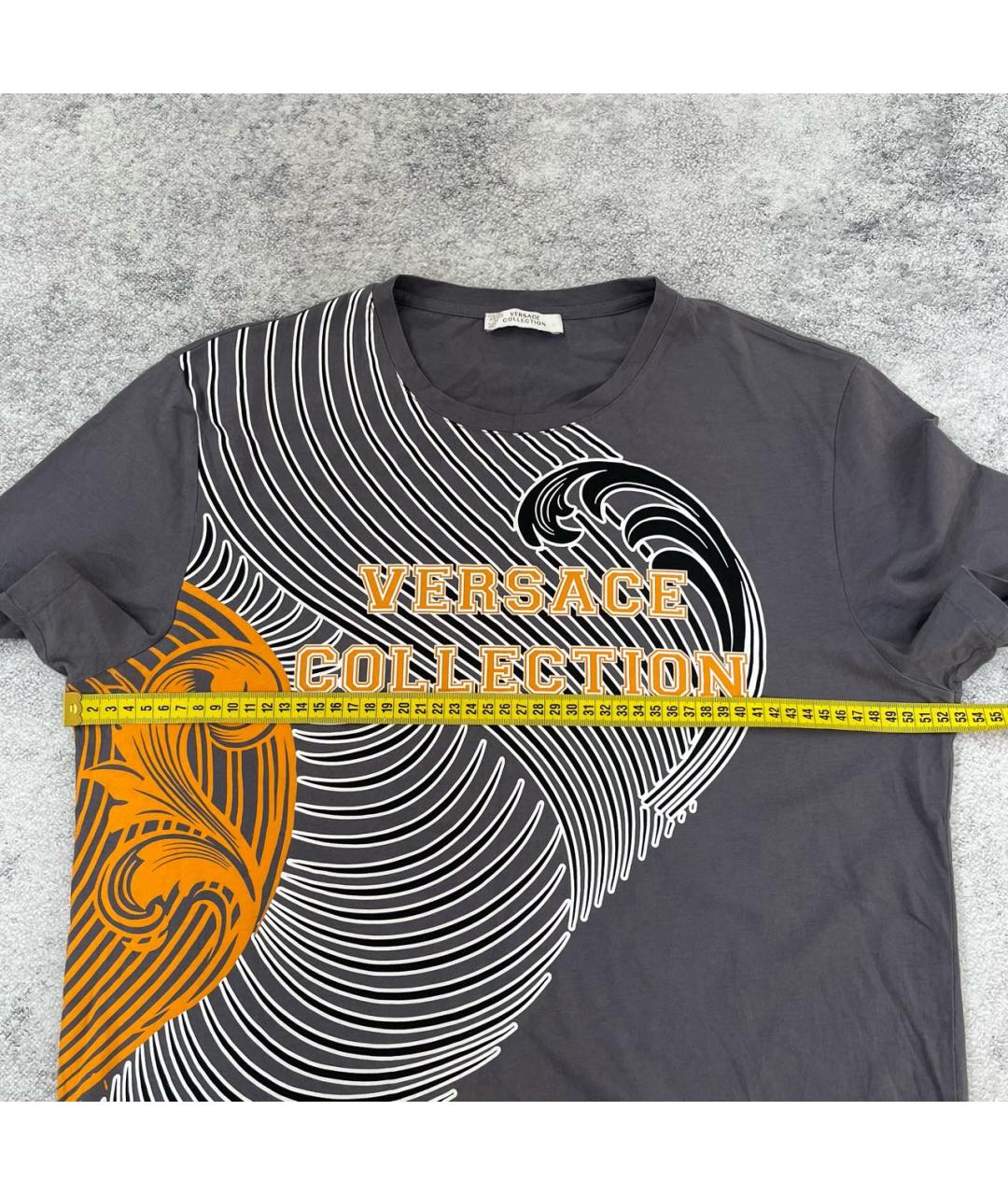 VERSACE COLLECTION Серая хлопковая футболка, фото 7