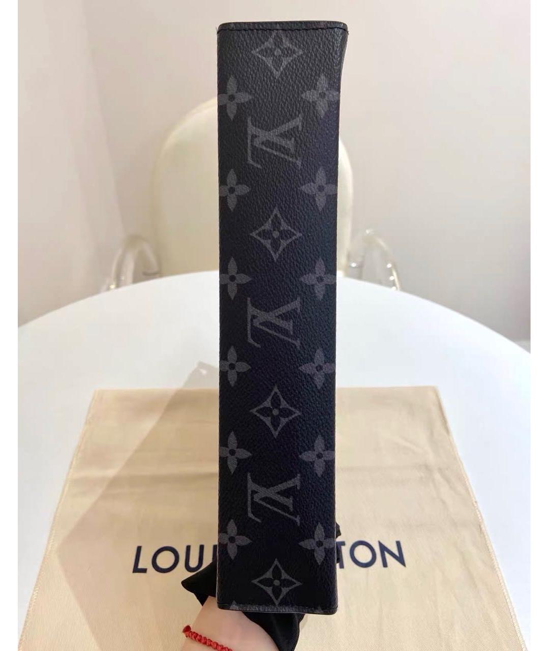 LOUIS VUITTON Черная кожаная барсетка, фото 4