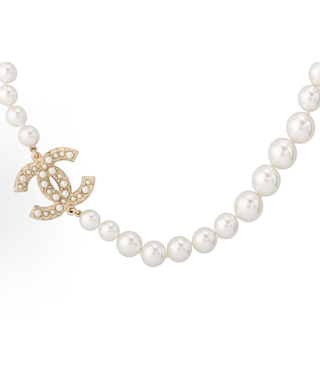CHANEL Белое жемчужное колье, фото 2