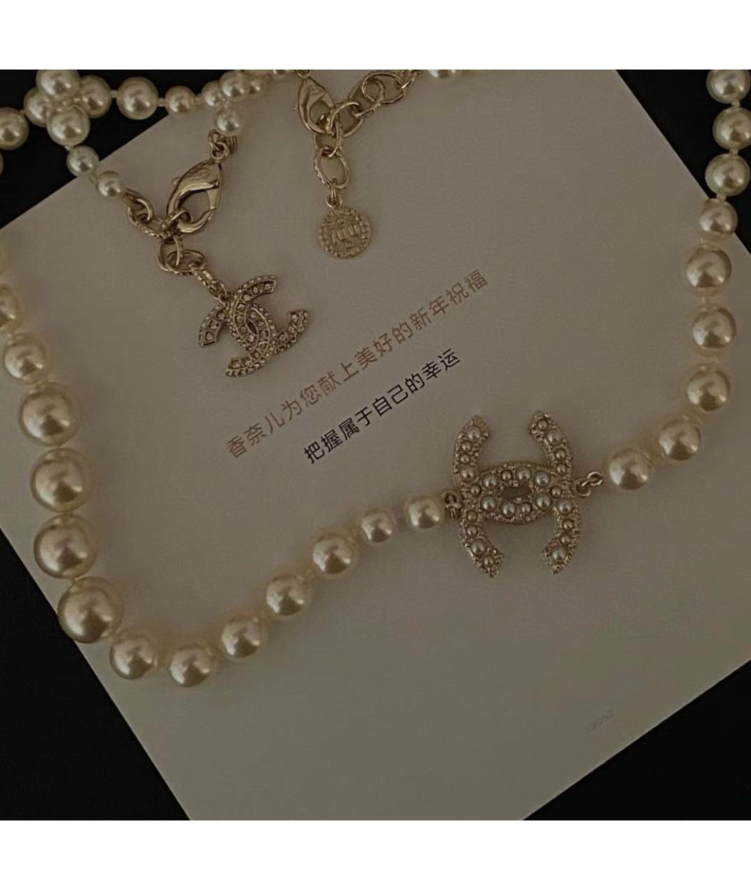 CHANEL Белое жемчужное колье, фото 5