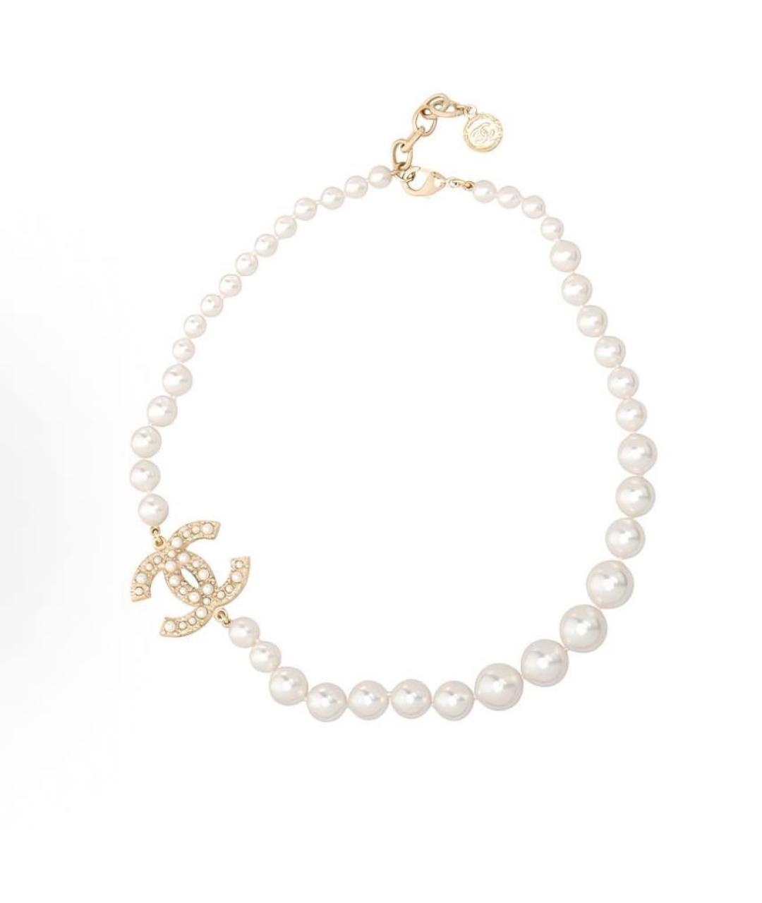 CHANEL Белое жемчужное колье, фото 7