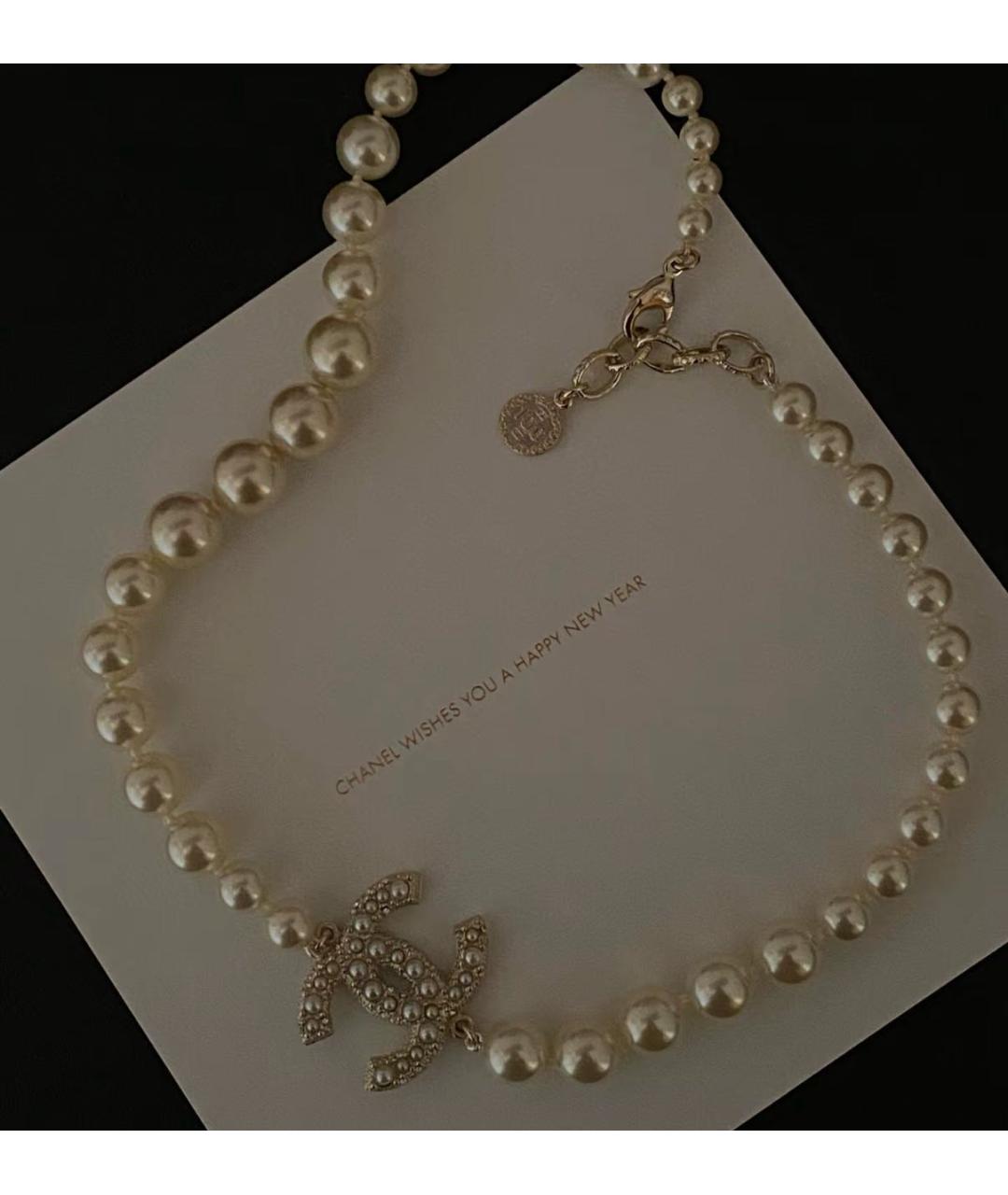 CHANEL Белое жемчужное колье, фото 6