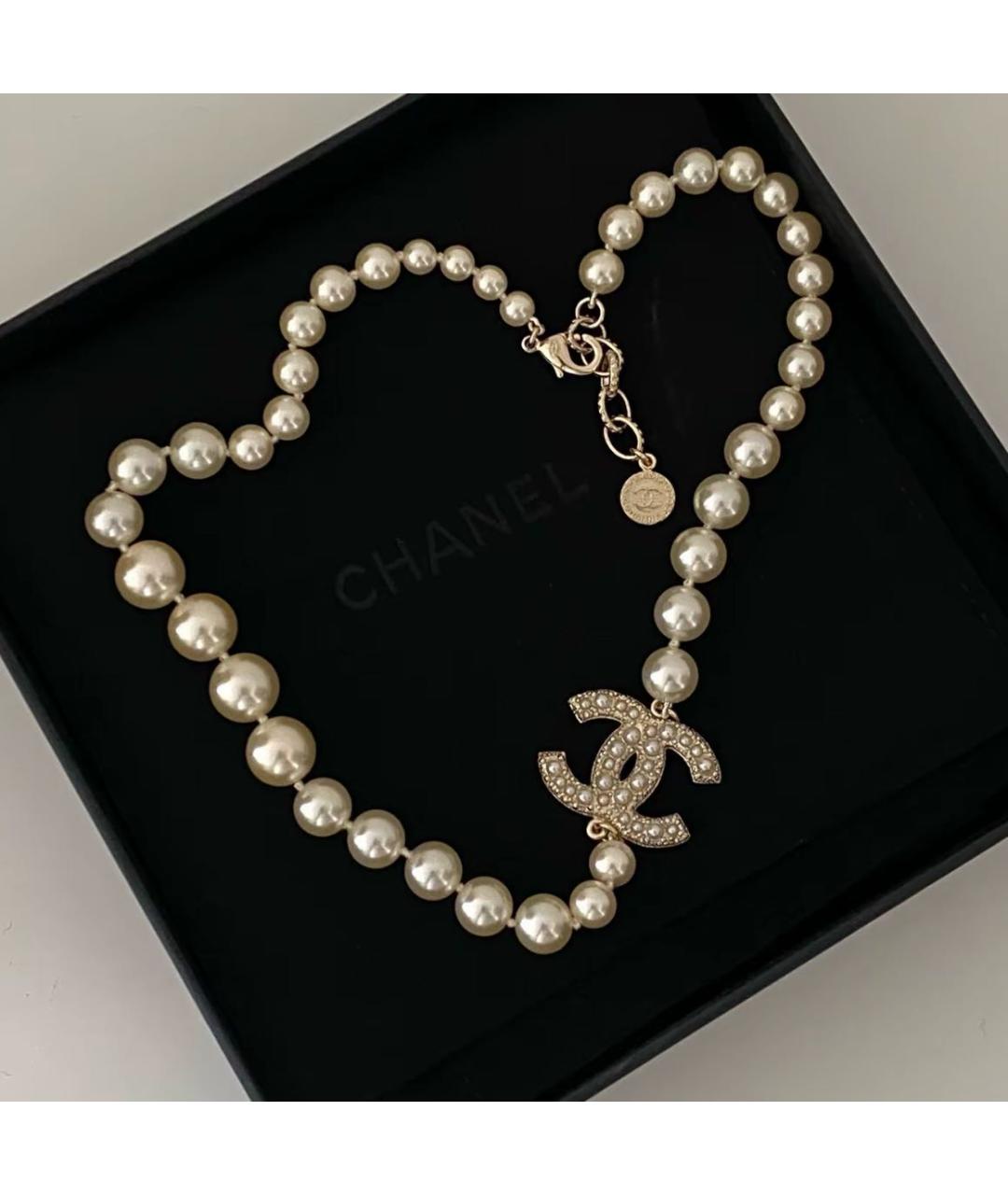 CHANEL Белое жемчужное колье, фото 3