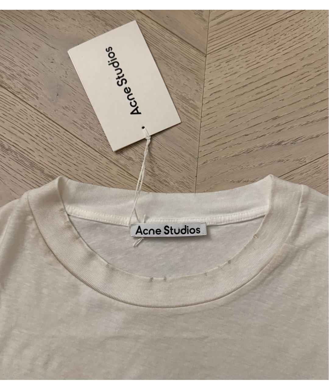 ACNE STUDIOS Белая хлопковая футболка, фото 3