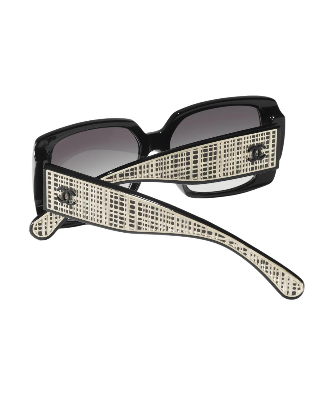 CHANEL Черные пластиковые солнцезащитные очки, фото 4