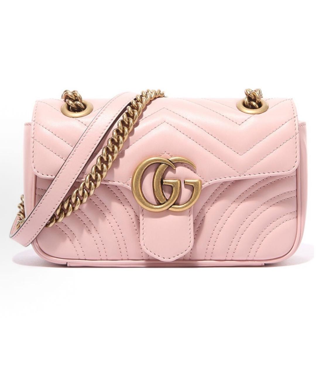 GUCCI Розовая кожаная сумка через плечо, фото 8