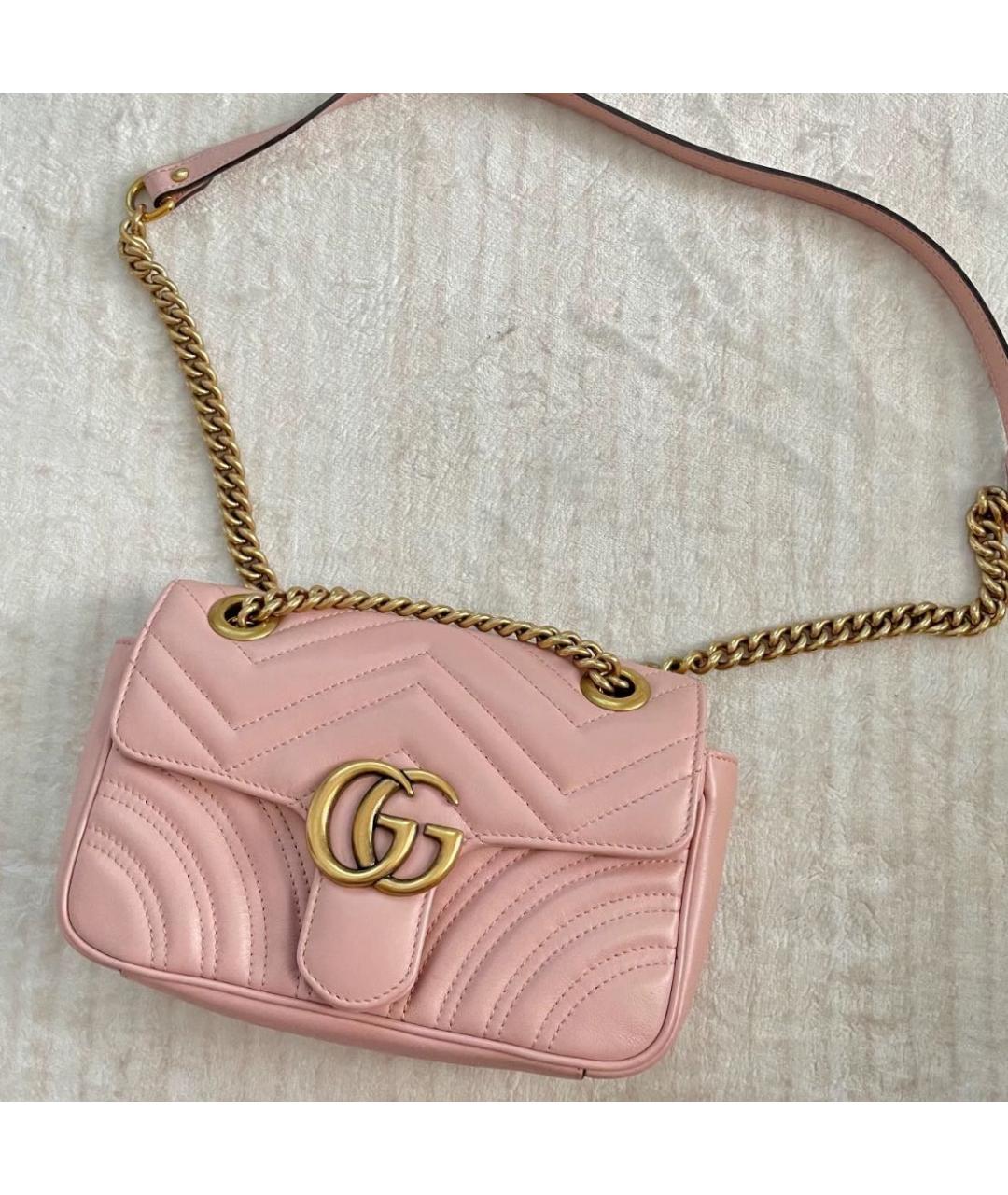 GUCCI Розовая кожаная сумка через плечо, фото 4