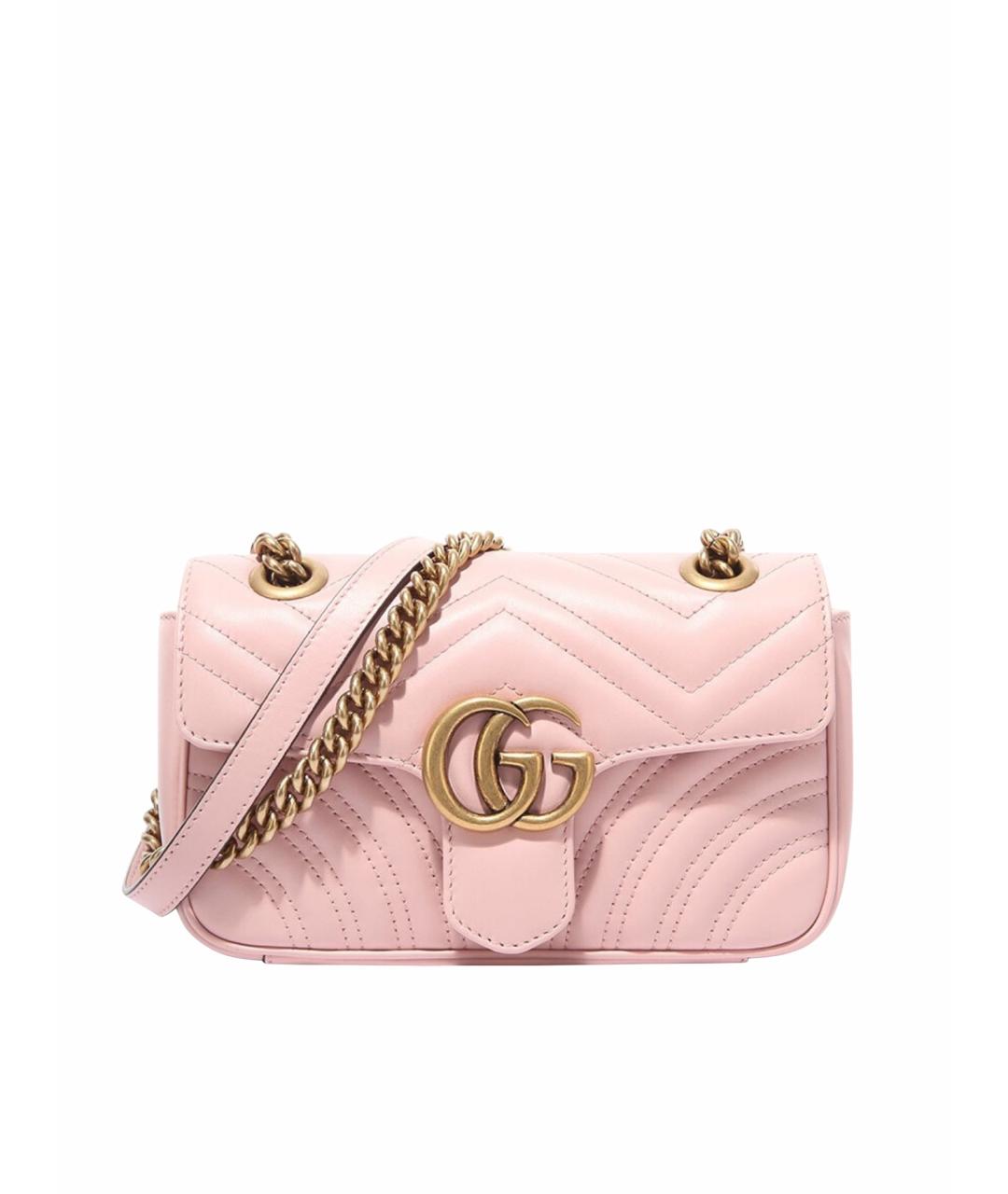 GUCCI Розовая кожаная сумка через плечо, фото 1