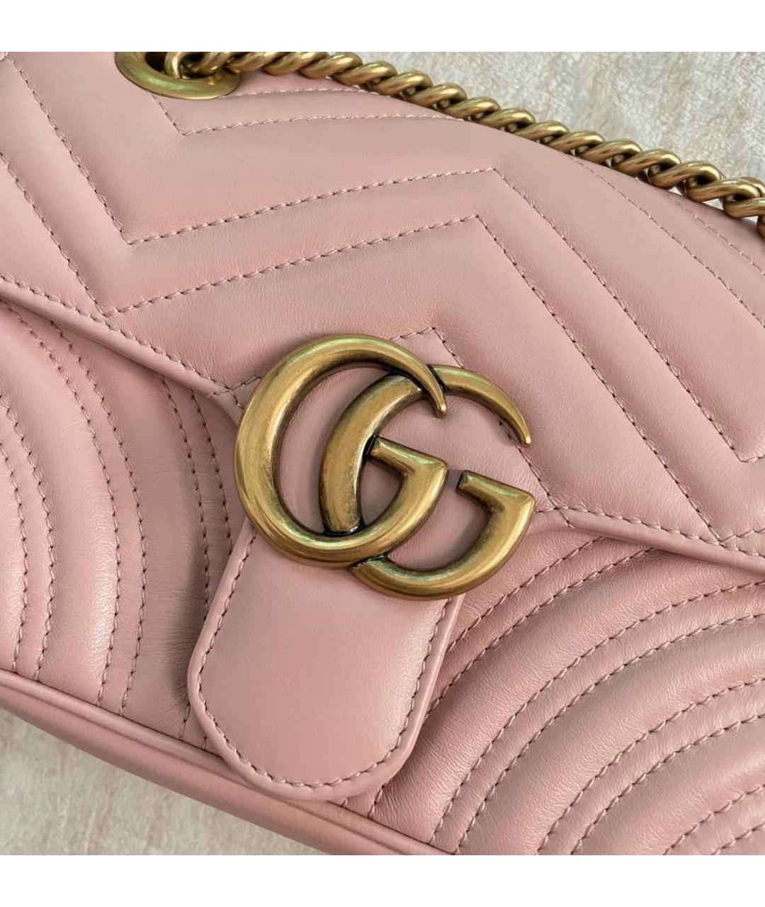 GUCCI Розовая кожаная сумка через плечо, фото 6
