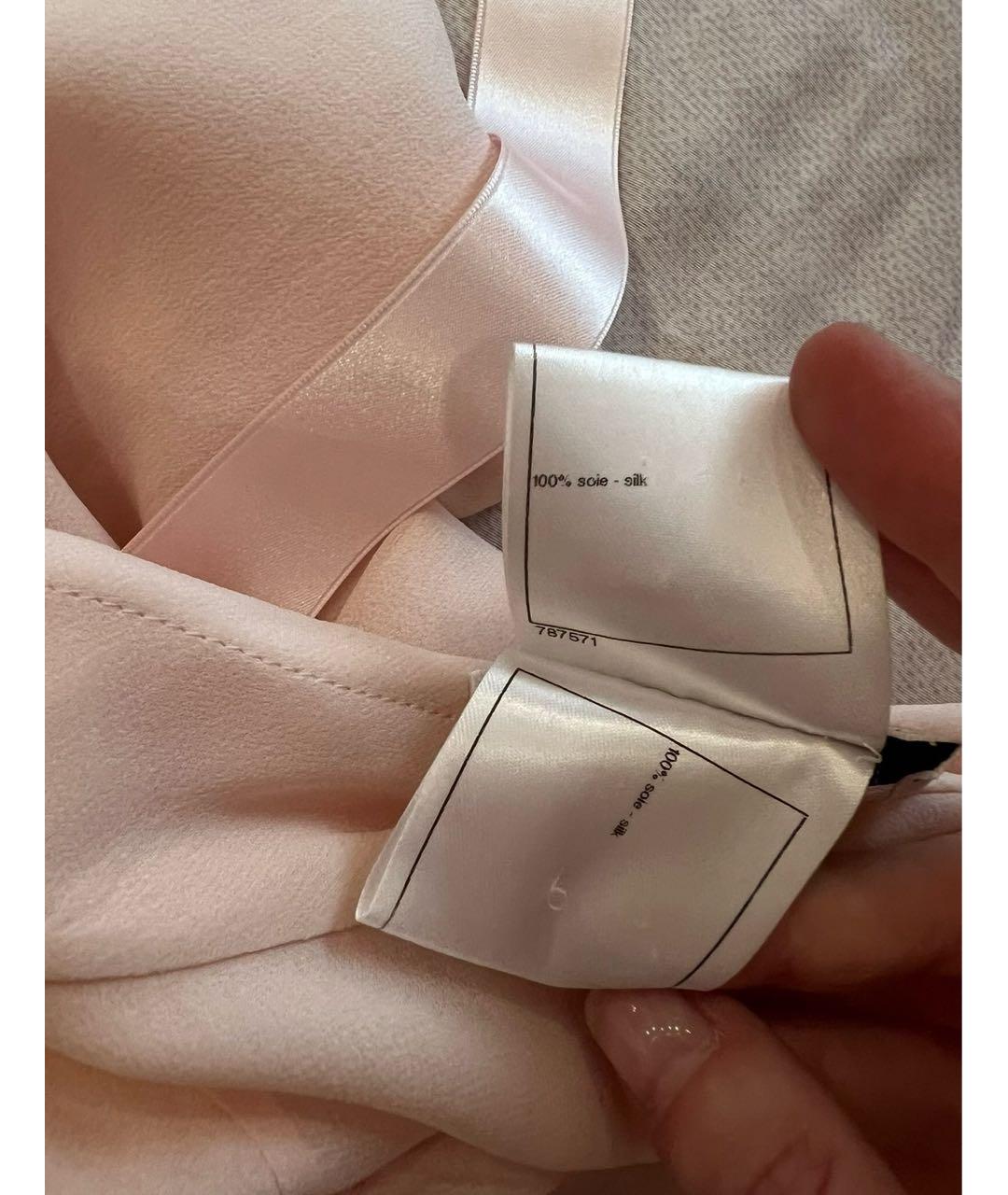 CHANEL Розовая шелковая блузы, фото 5
