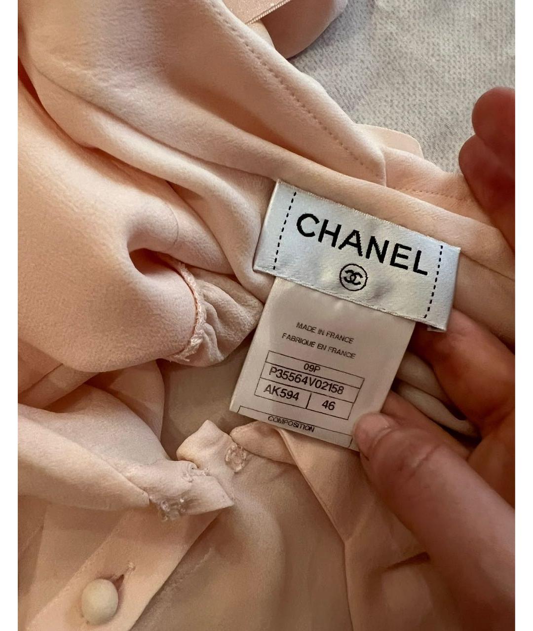 CHANEL Розовая шелковая блузы, фото 6
