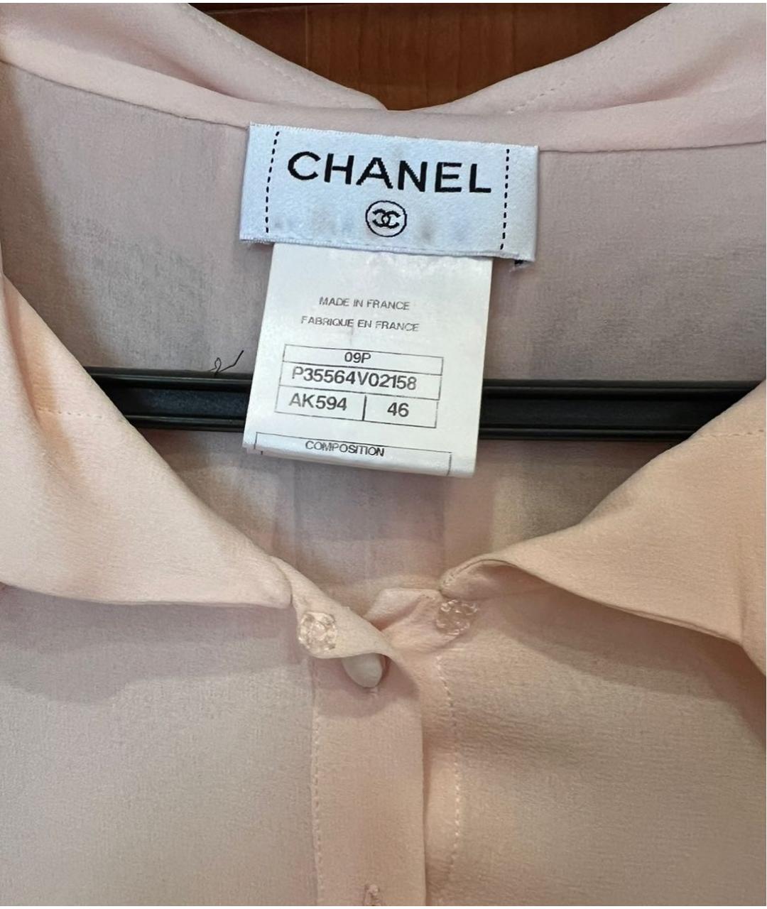 CHANEL Розовая шелковая блузы, фото 3