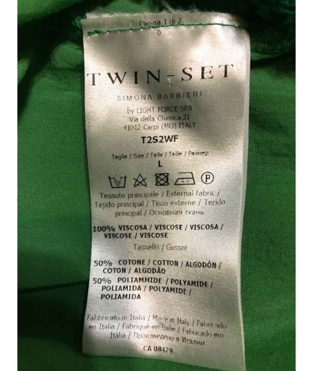 TWIN-SET Зеленая вискозная рубашка, фото 7