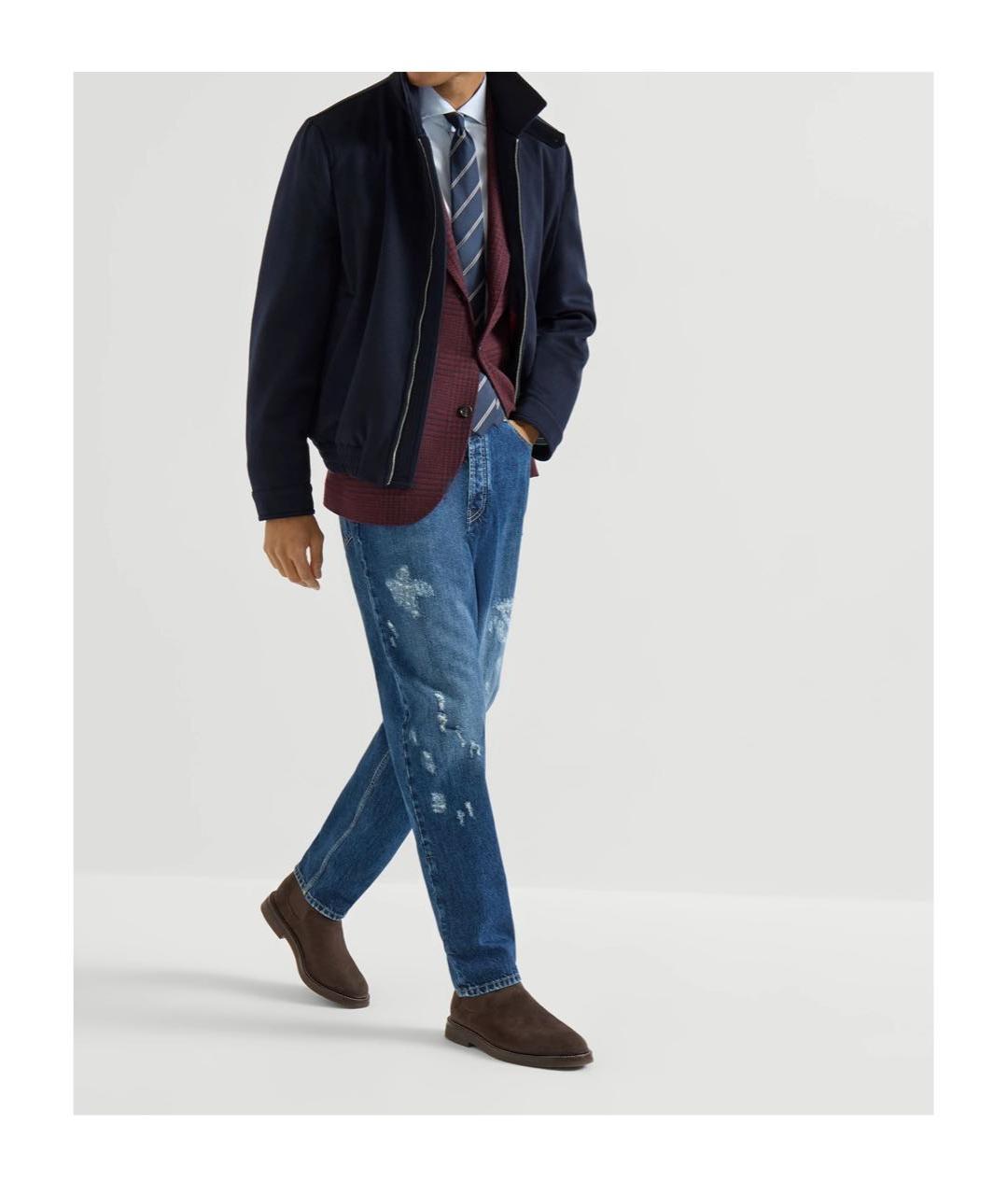 BRUNELLO CUCINELLI Темно-синяя шерстяная куртка, фото 2