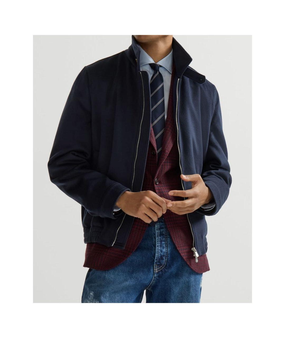 BRUNELLO CUCINELLI Темно-синяя шерстяная куртка, фото 6
