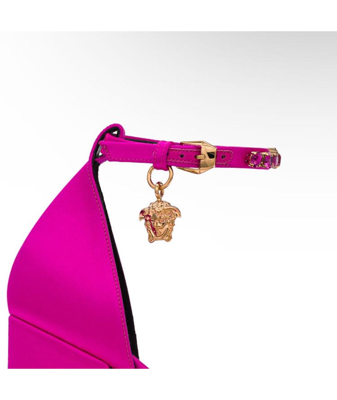 VERSACE Фуксия текстильные босоножки, фото 5