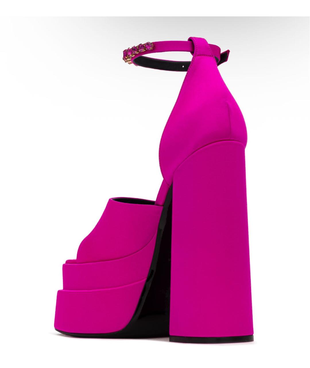 VERSACE Фуксия текстильные босоножки, фото 3