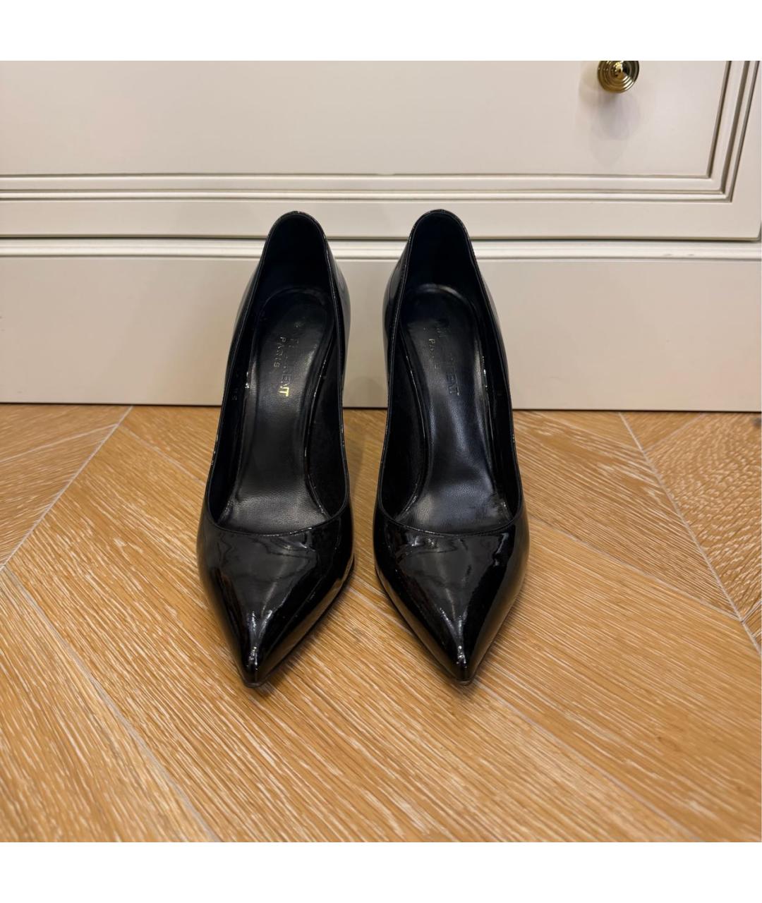 SAINT LAURENT Черные туфли из лакированной кожи, фото 2