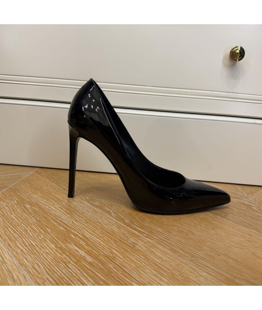 SAINT LAURENT Черные туфли из лакированной кожи, фото 5