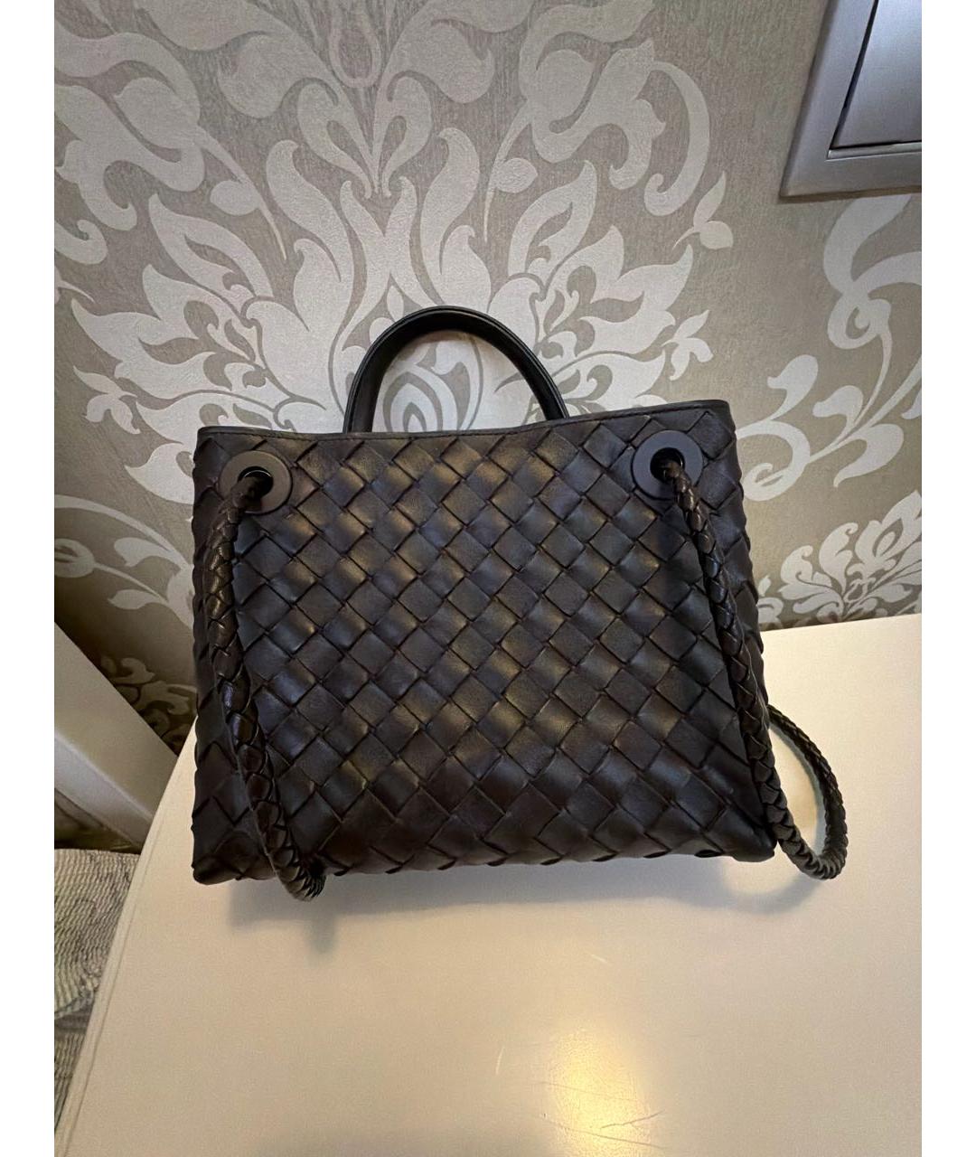 BOTTEGA VENETA Коричневая кожаная сумка через плечо, фото 3