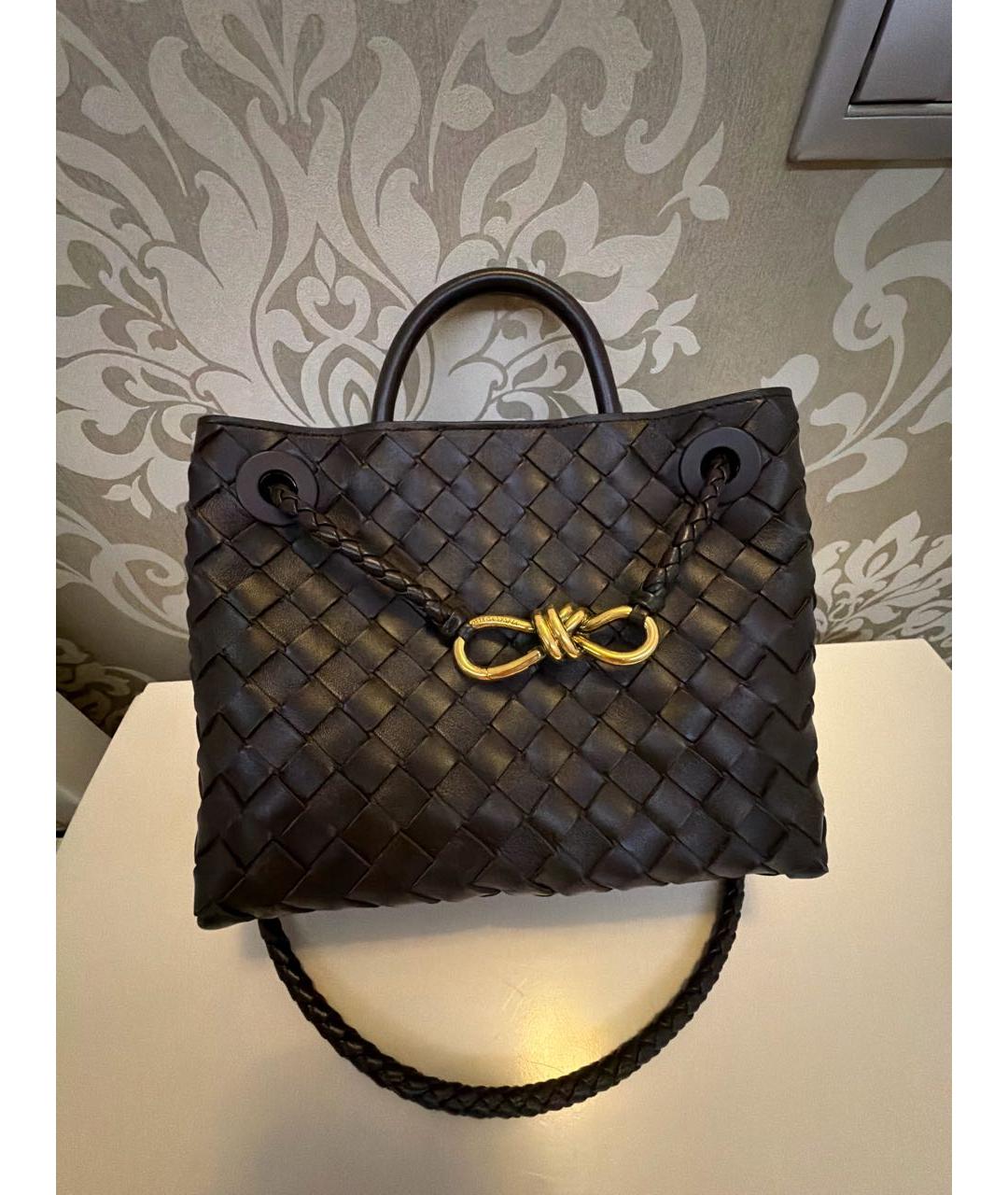BOTTEGA VENETA Коричневая кожаная сумка через плечо, фото 5