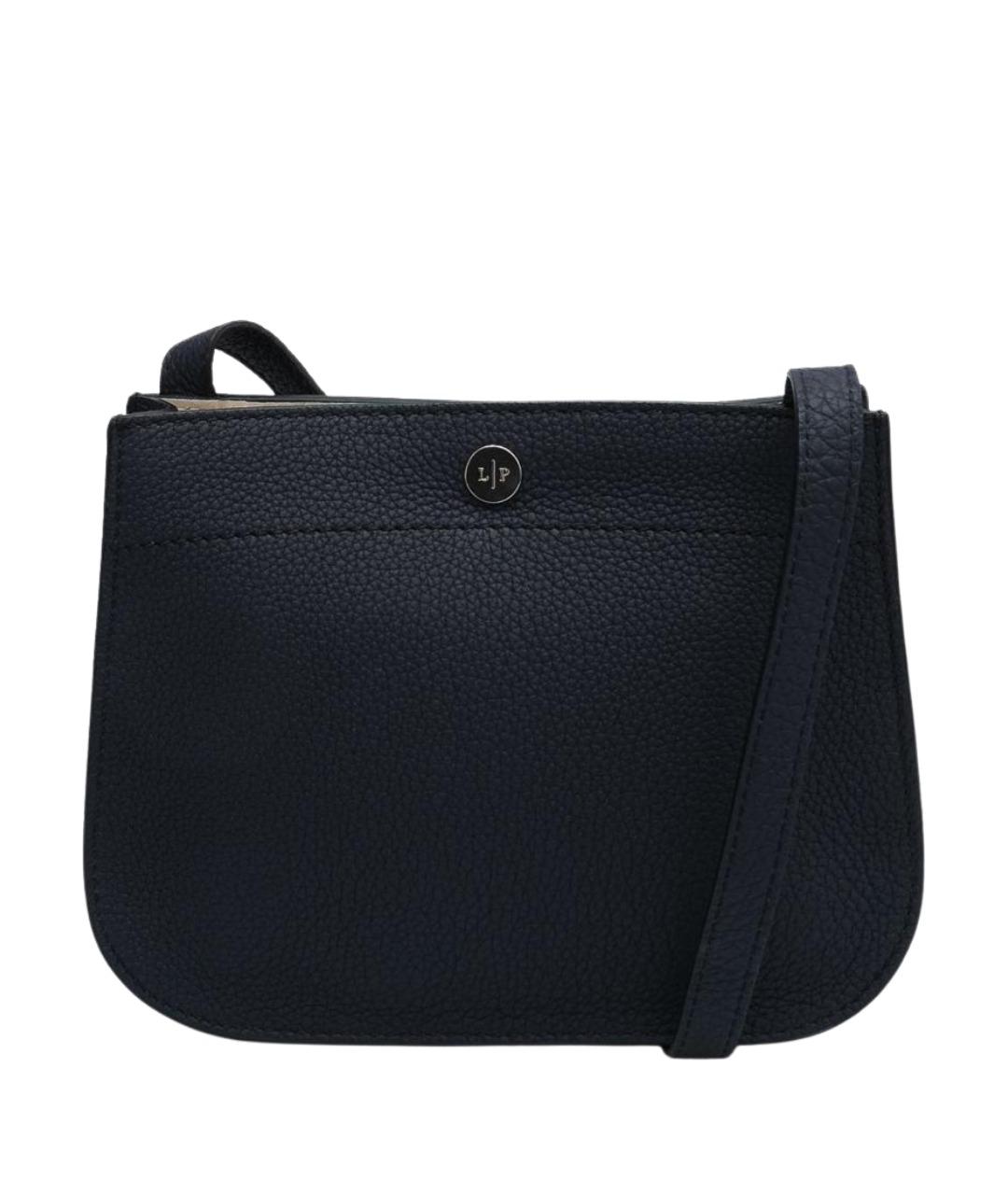 LORO PIANA Темно-синяя кожаная сумка через плечо, фото 1