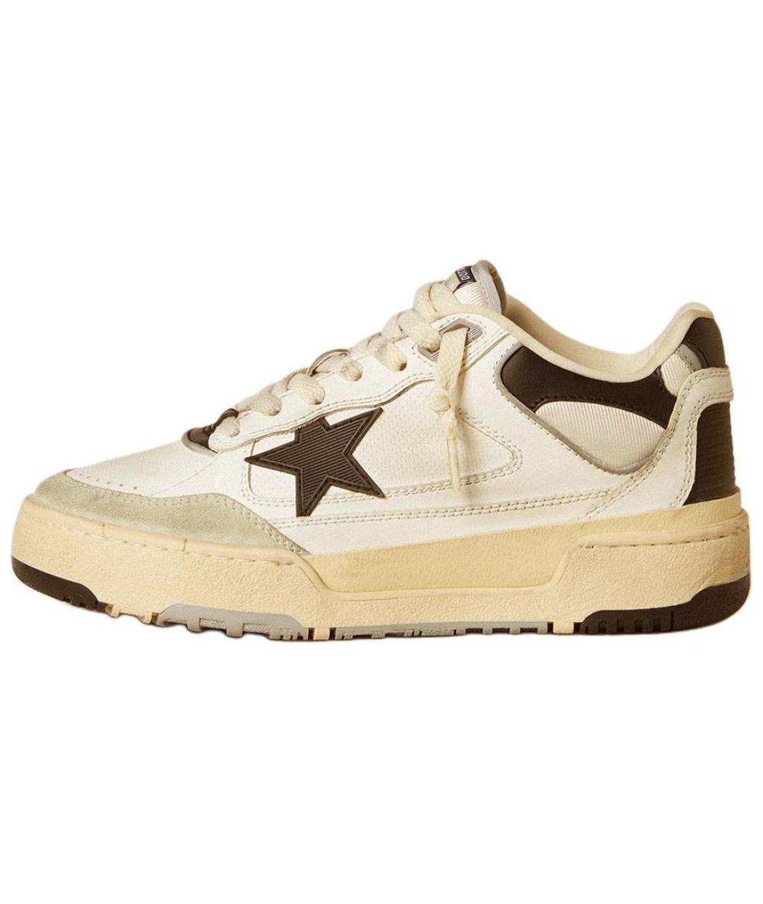 GOLDEN GOOSE Бежевые кожаные кроссовки, фото 5