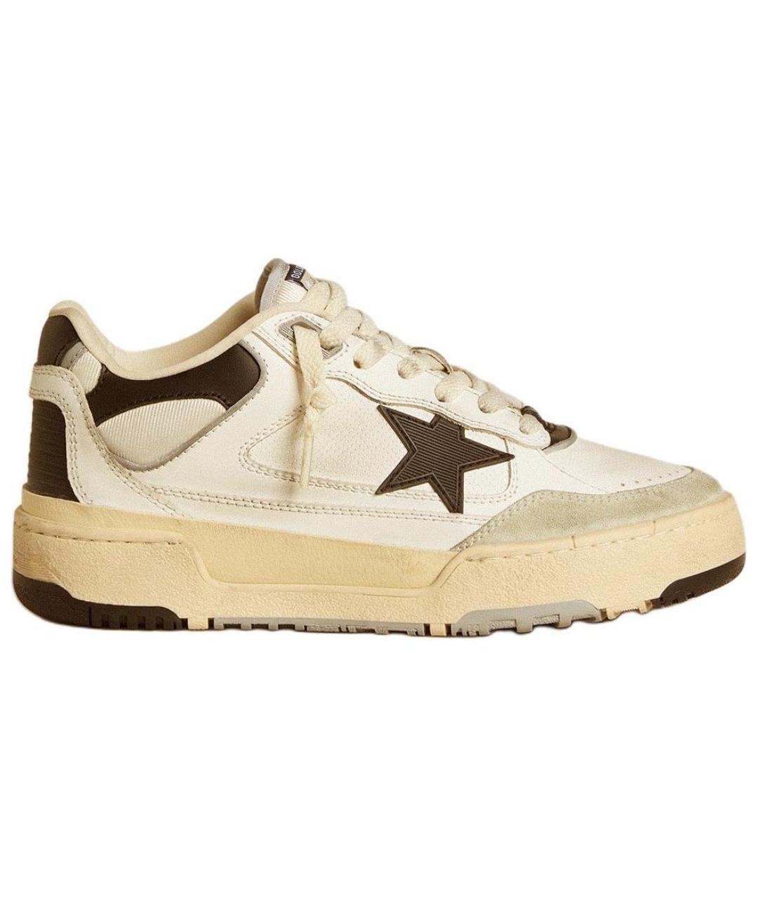 GOLDEN GOOSE Бежевые кожаные кроссовки, фото 2