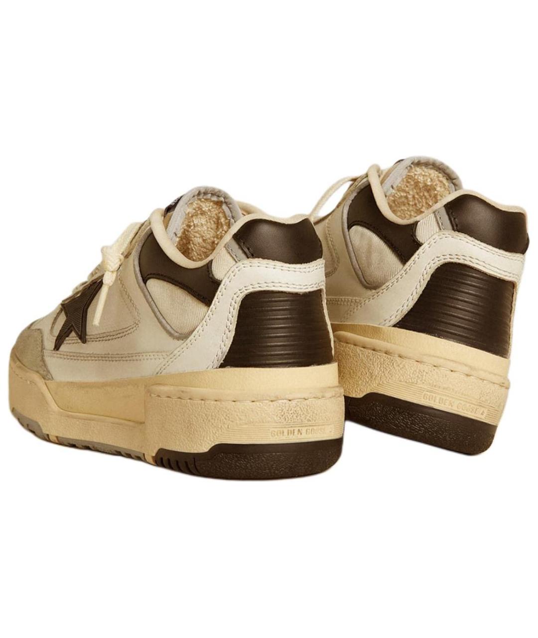 GOLDEN GOOSE Бежевые кожаные кроссовки, фото 4