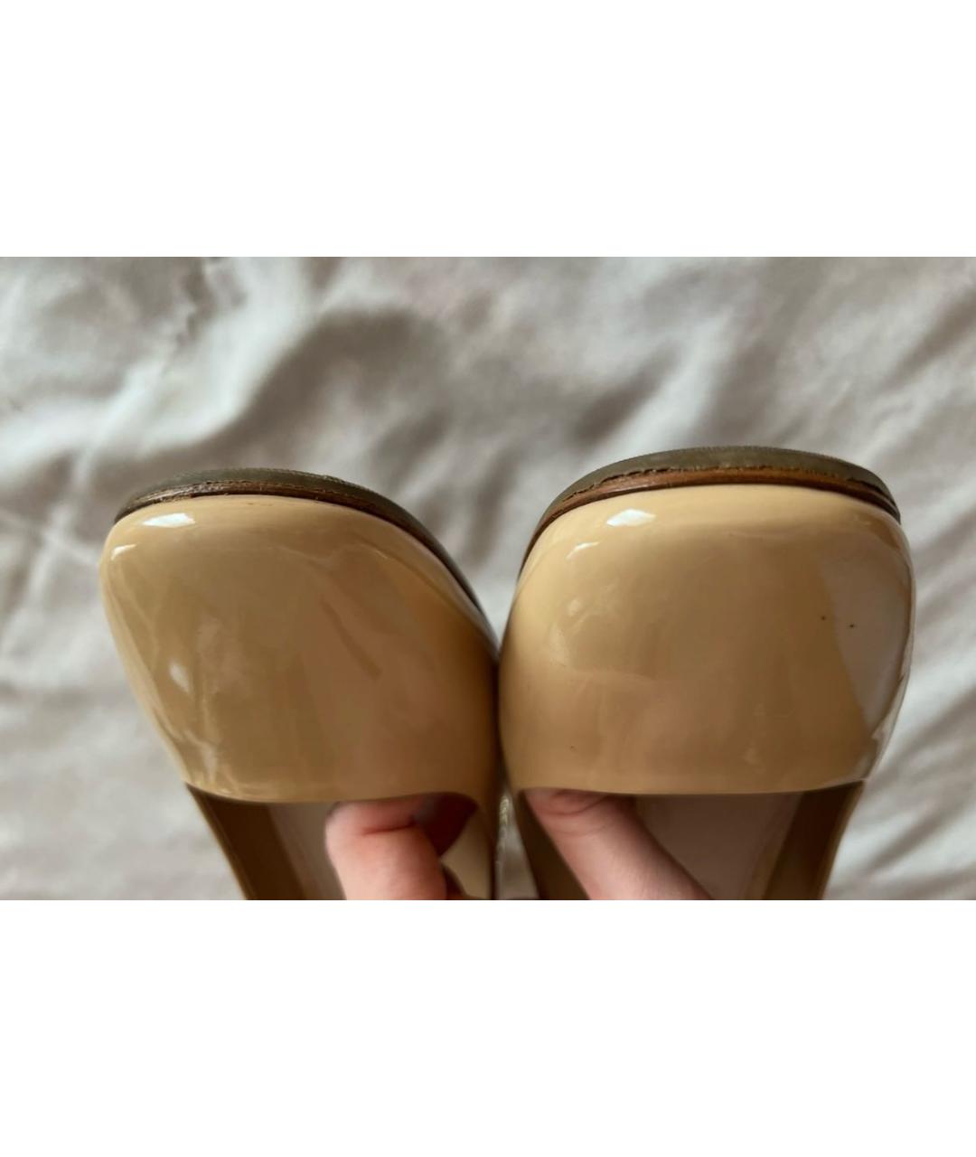 MIU MIU Бежевые кожаные туфли, фото 6