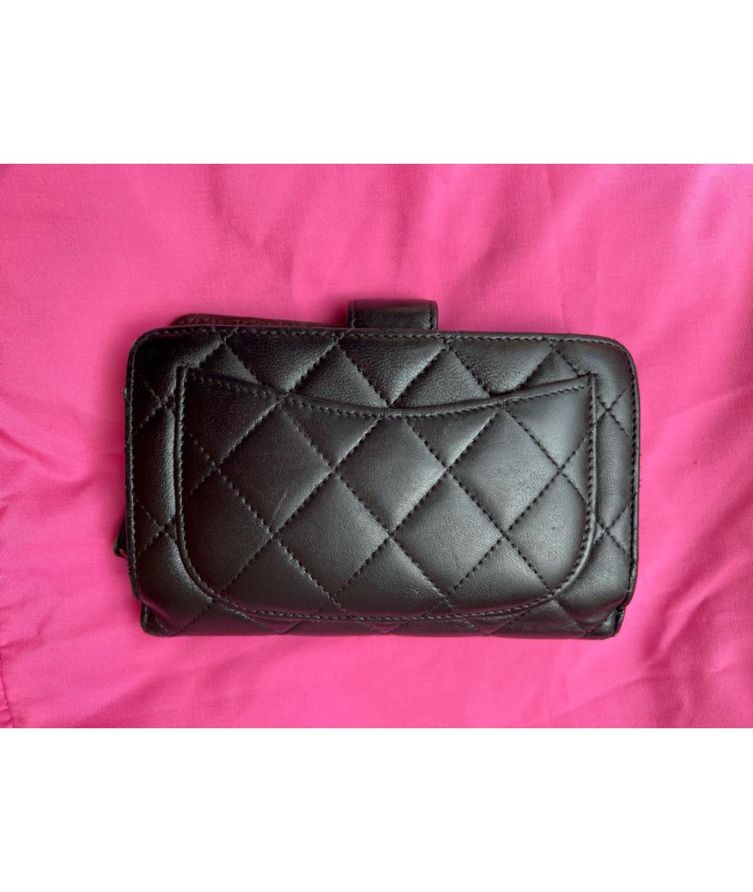 CHANEL Черный кожаный кошелек, фото 3