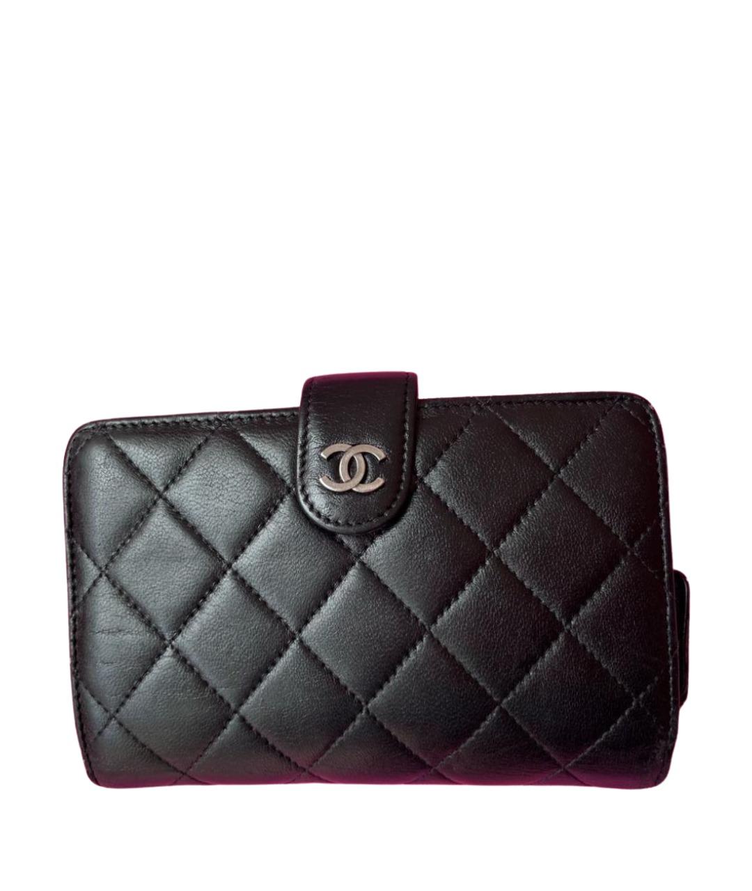 CHANEL Черный кожаный кошелек, фото 1