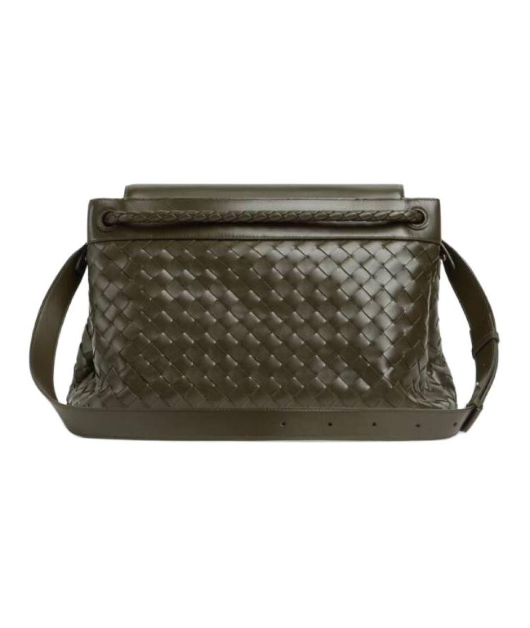 BOTTEGA VENETA Хаки кожаная сумка на плечо, фото 3