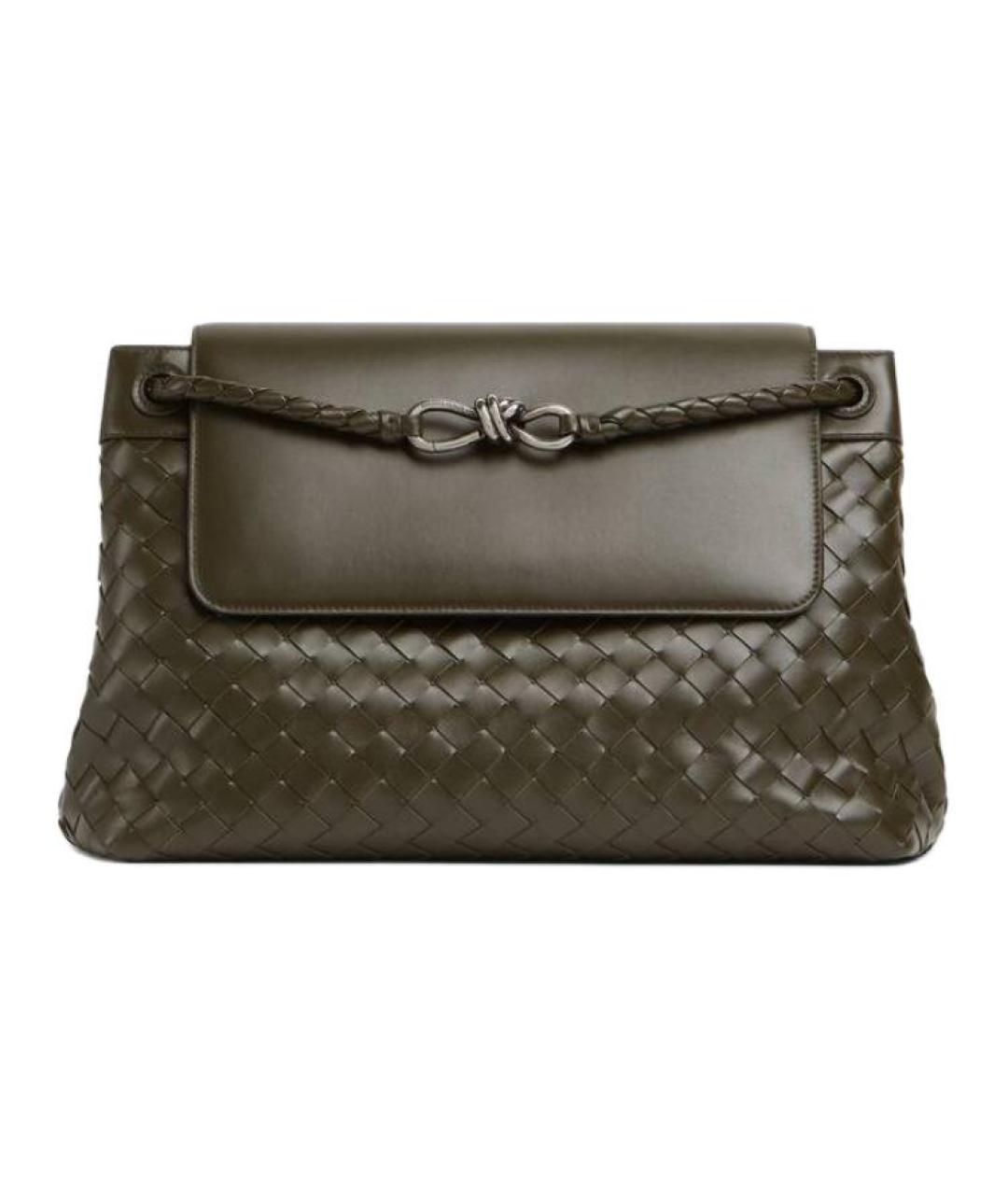 BOTTEGA VENETA Хаки кожаная сумка на плечо, фото 1