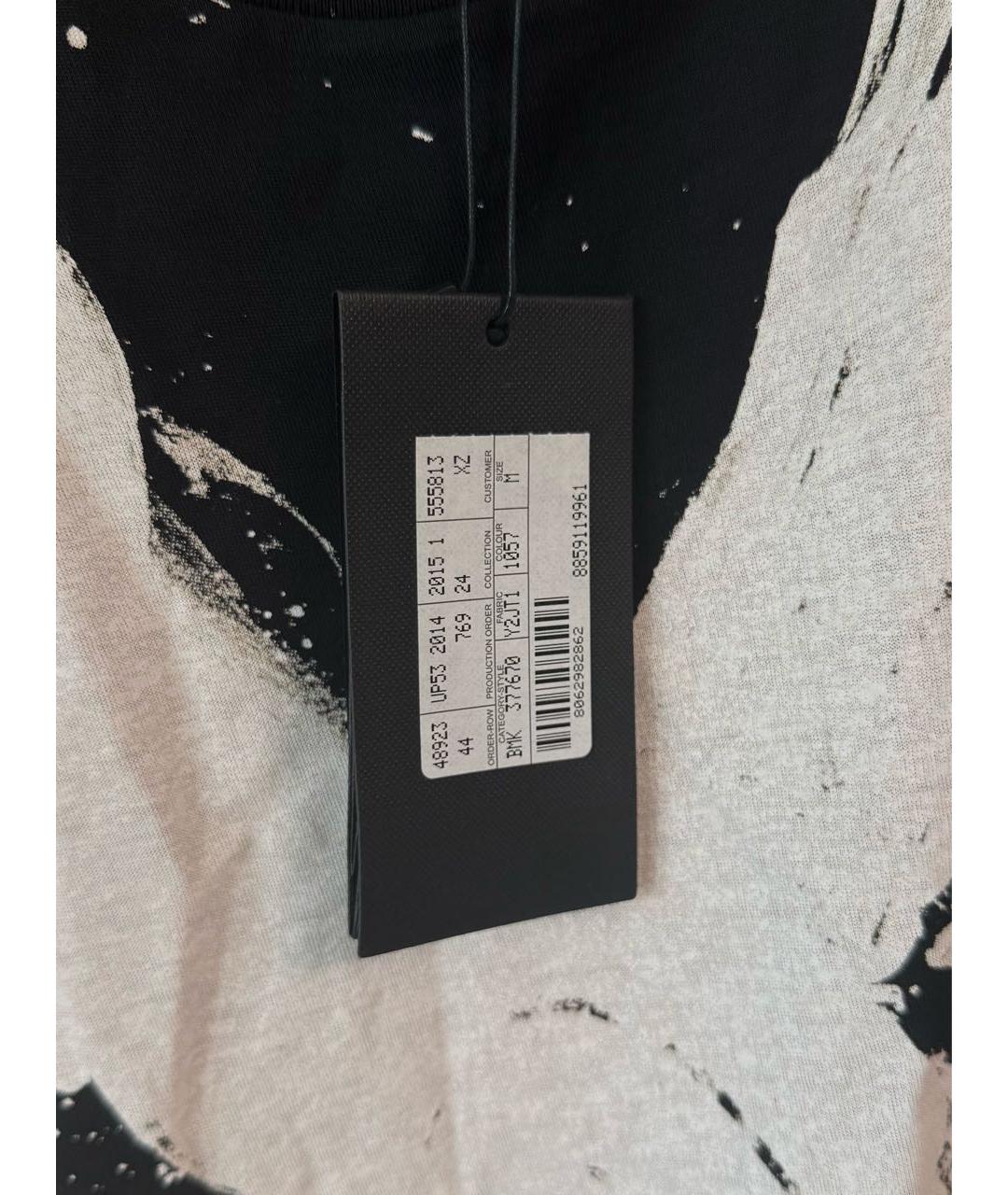 SAINT LAURENT Черная хлопковая футболка, фото 4