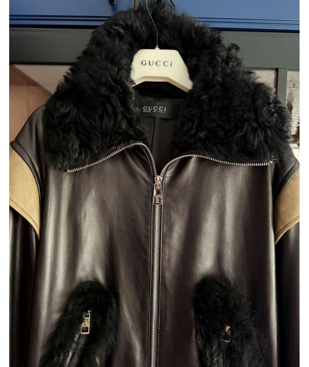 GUCCI Черная кожаная куртка, фото 2