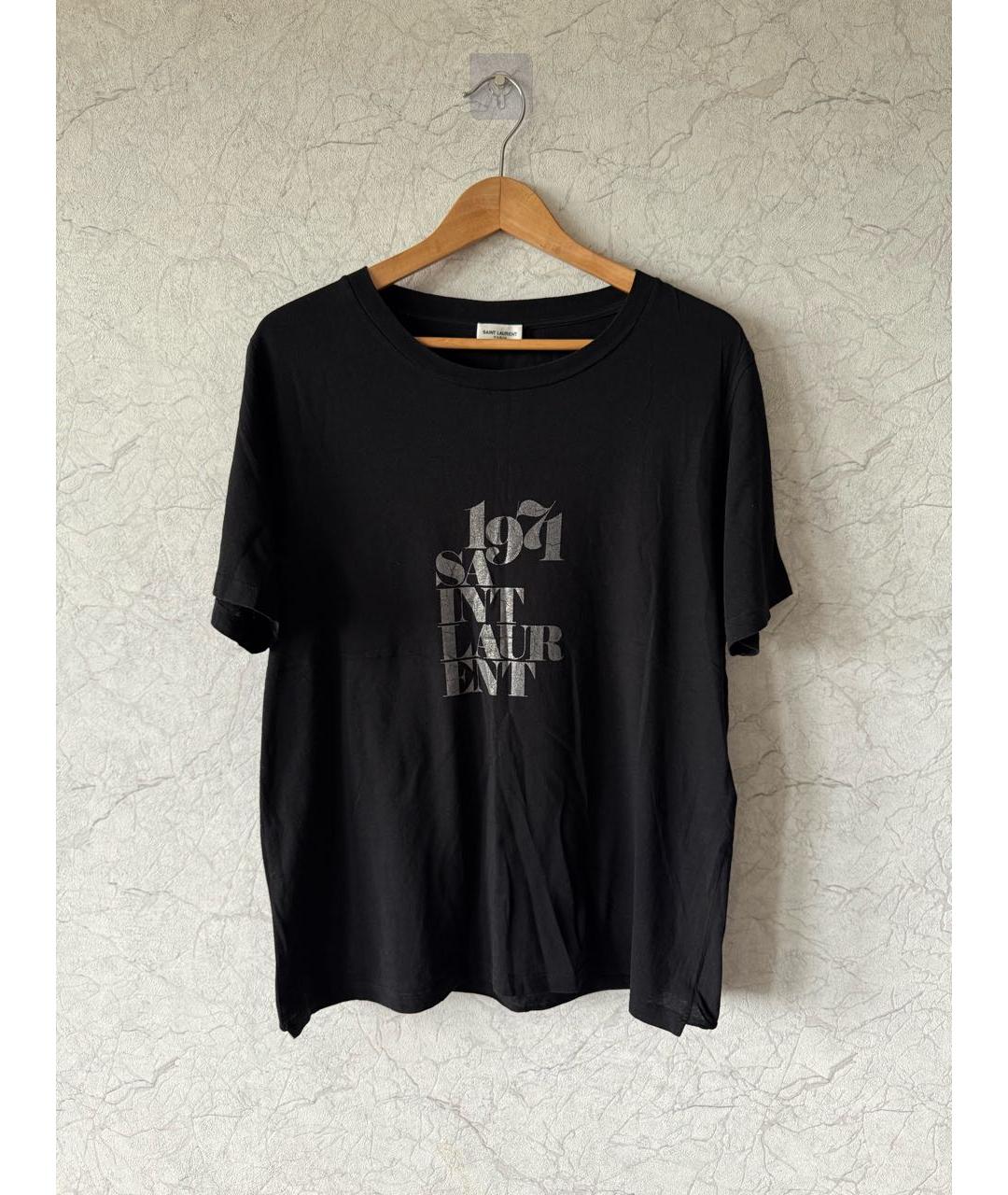 SAINT LAURENT Черная хлопковая футболка, фото 6