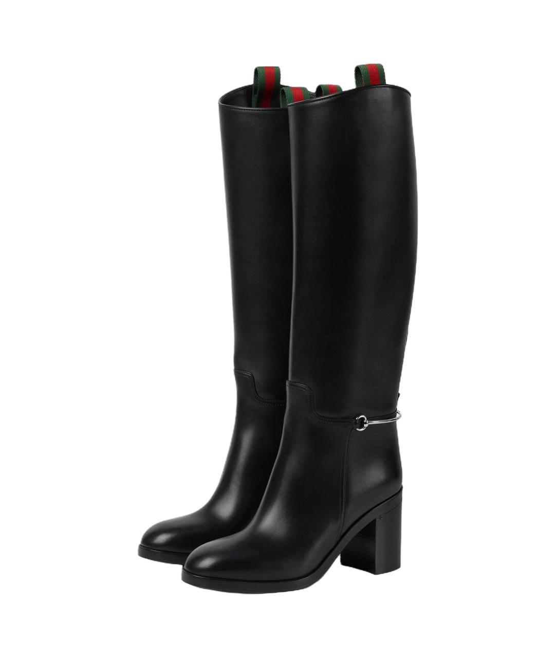 GUCCI Черные кожаные сапоги, фото 4
