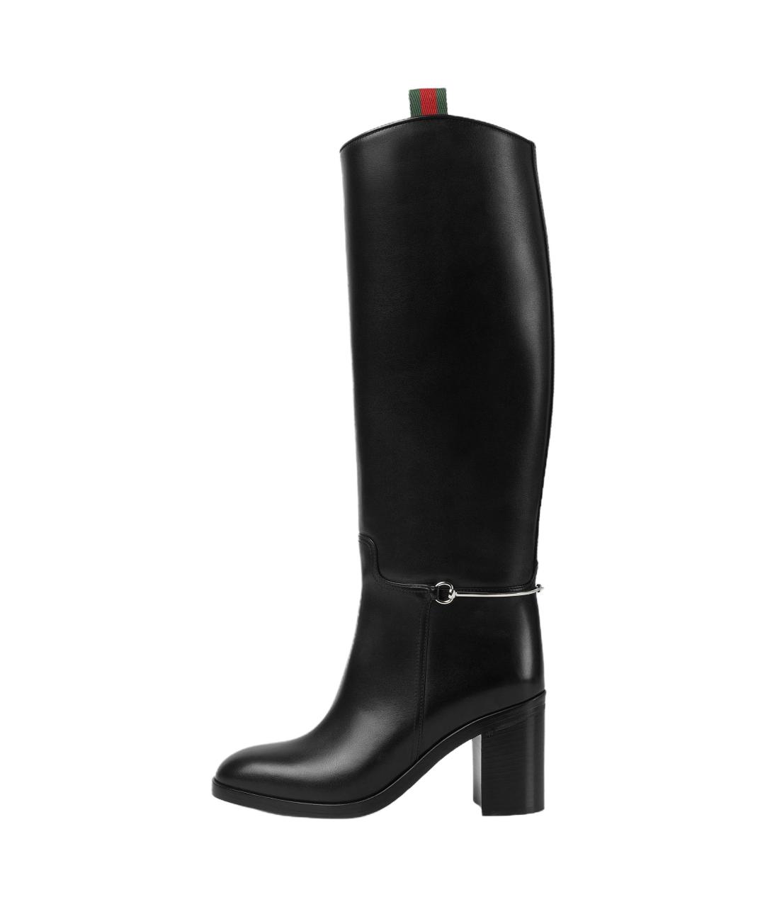 GUCCI Черные кожаные сапоги, фото 2