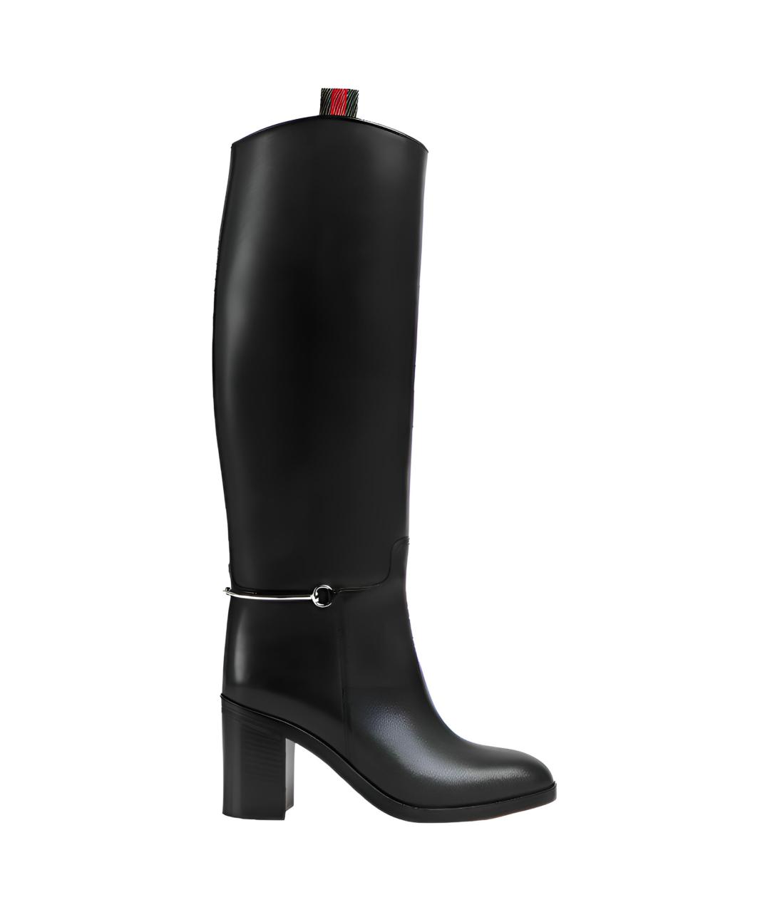 GUCCI Черные кожаные сапоги, фото 1