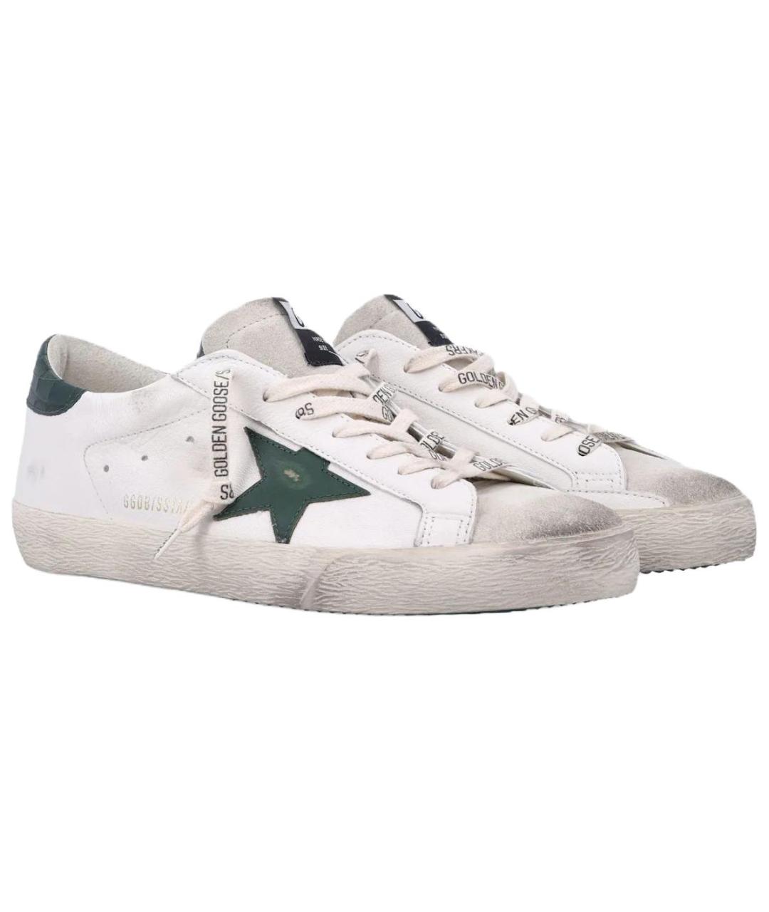 GOLDEN GOOSE Белые кожаные низкие кроссовки / кеды, фото 3