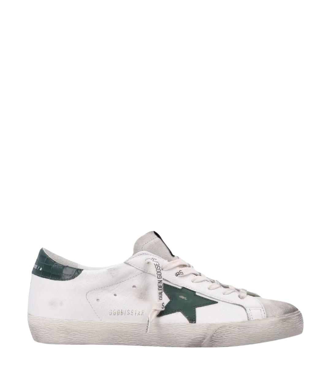 GOLDEN GOOSE Белые кожаные низкие кроссовки / кеды, фото 1