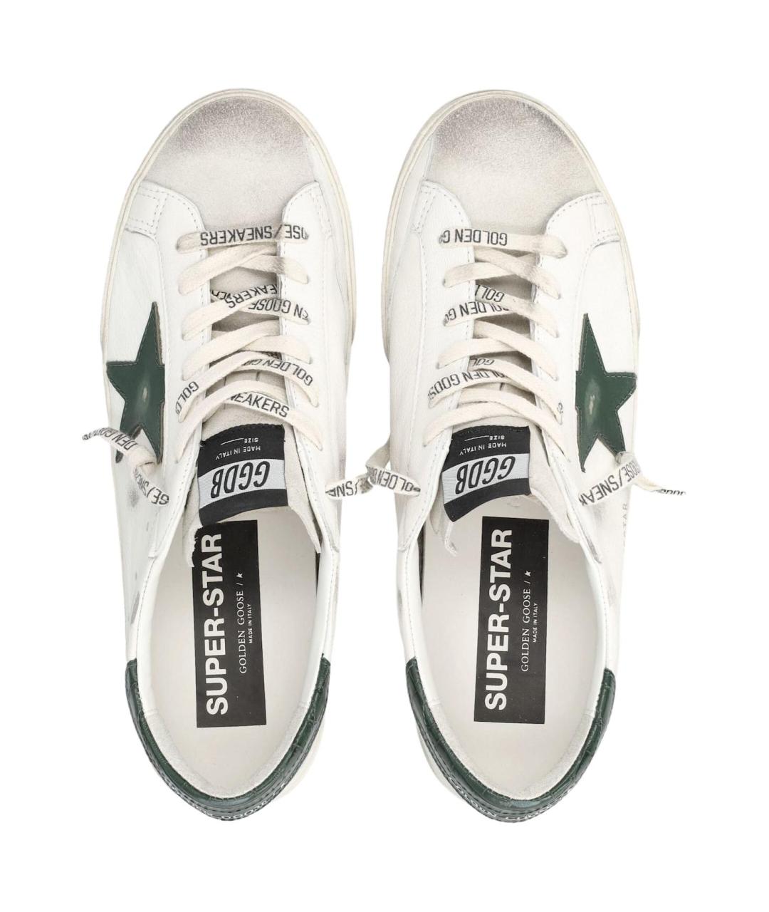 GOLDEN GOOSE Белые кожаные низкие кроссовки / кеды, фото 5