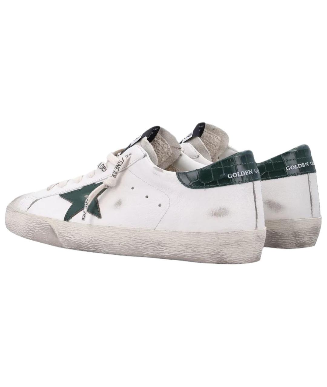 GOLDEN GOOSE Белые кожаные низкие кроссовки / кеды, фото 4