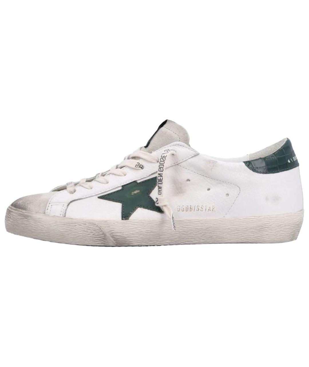 GOLDEN GOOSE Белые кожаные низкие кроссовки / кеды, фото 2