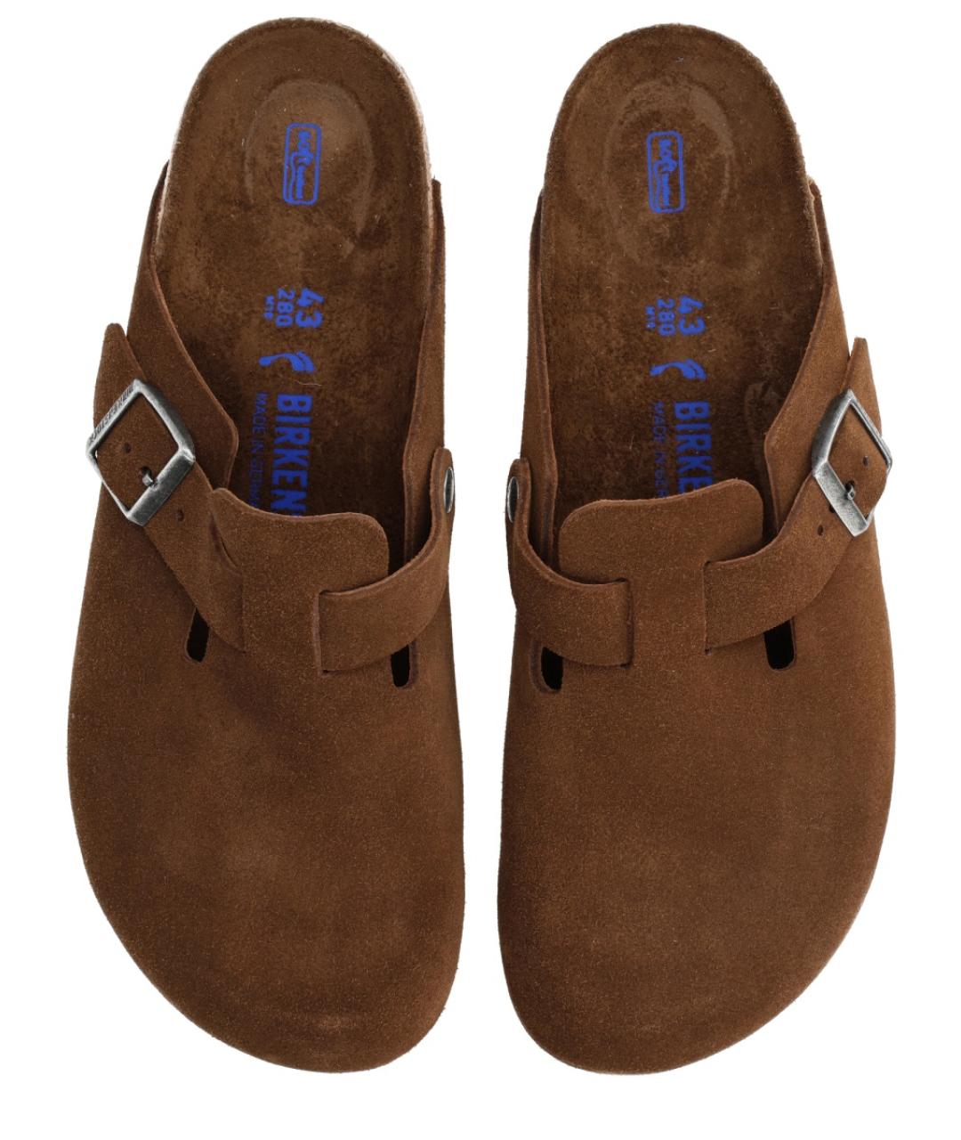 BIRKENSTOCK Коричневые кожаные мюли, фото 5